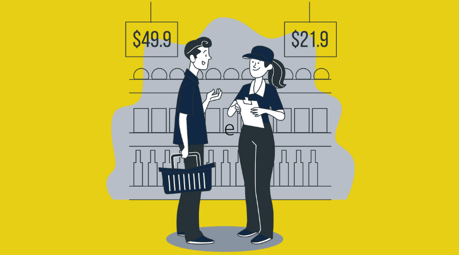Persona atiende cliente